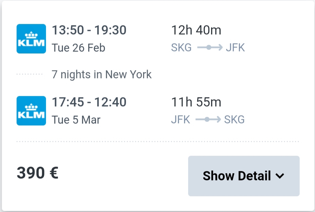 Thessaloniki New York air tickets 